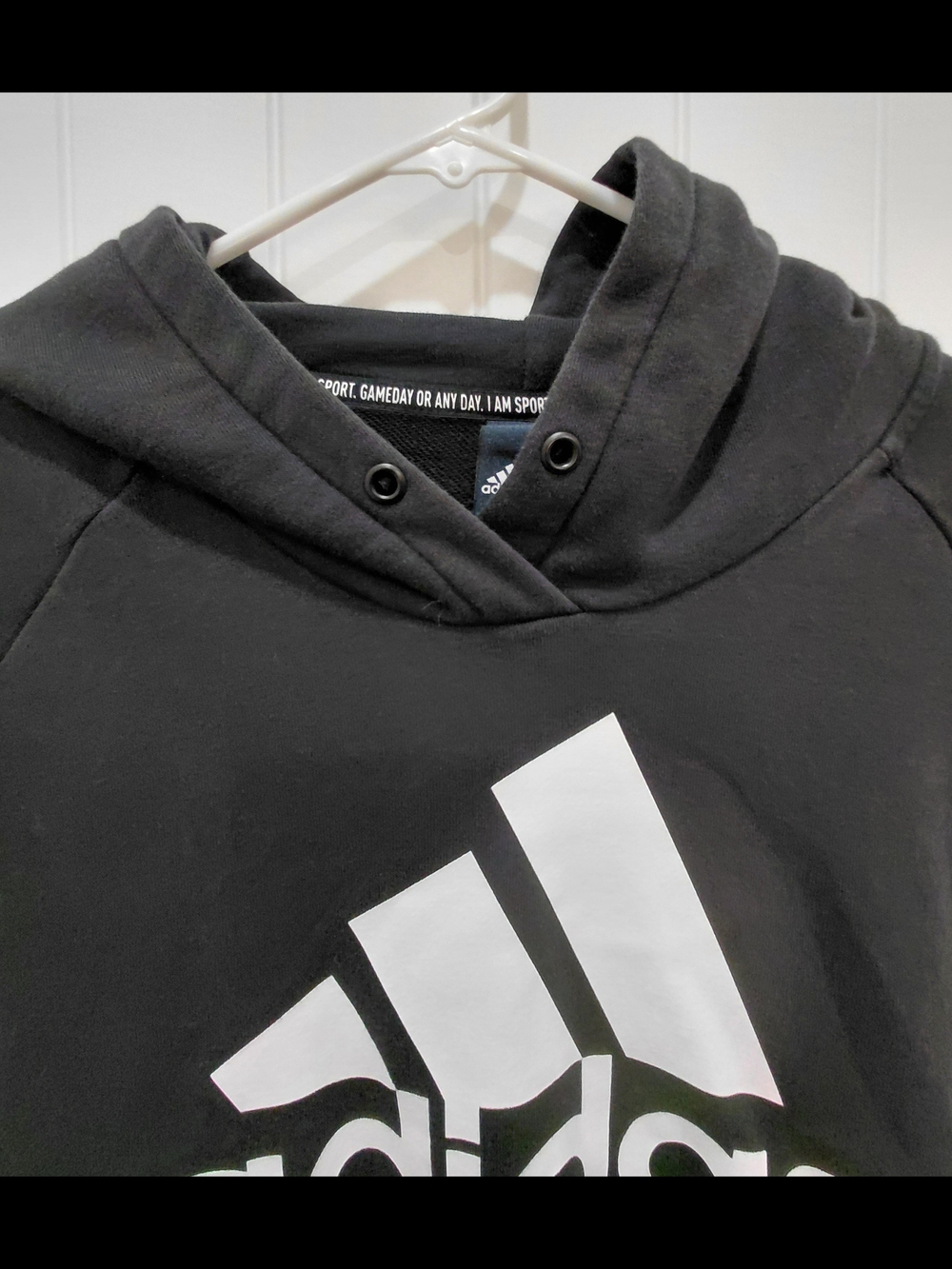 adidas Black Hoodie with White Logo ###0848 - Picture 5 of 9